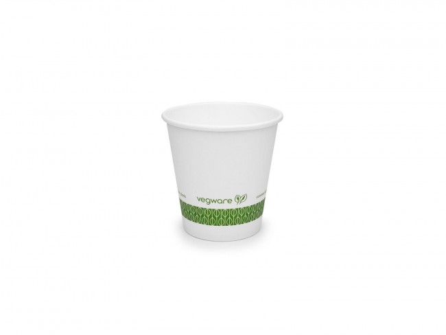 LV-4G Vegware™ Compostable 4-ounce Single Wall White Hot Cups